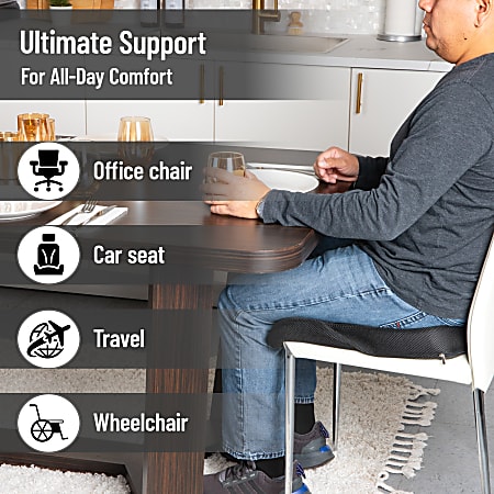 Mind Reader Ergonomic Seat Cushion 3 H x 17 12 W x 18 D Black Office Depot
