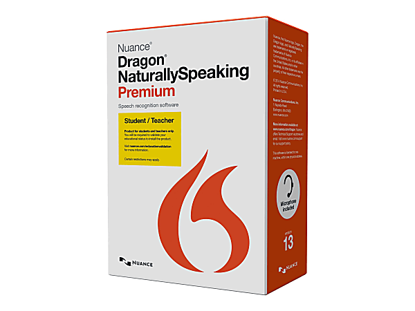 Dragon NaturallySpeaking Premium Student Teacher Edition v. 13 box