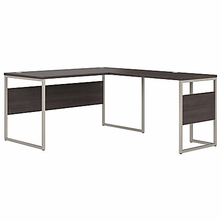 Bush® Business Furniture Hybrid 60"W x 30"D L-Shaped Table Desk With Metal Legs, Storm Gray, Standard Delivery