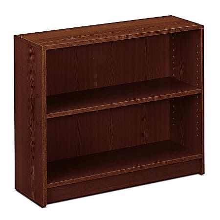 HON® 1870-Series Laminate Bookcase, 2 Shelves (1 Adjustable), Mahogany