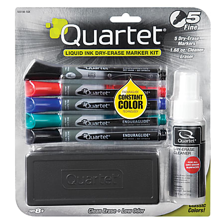 Quartet® EnduraGlide® Dry-Erase Markers, Kit, Fine, Assorted