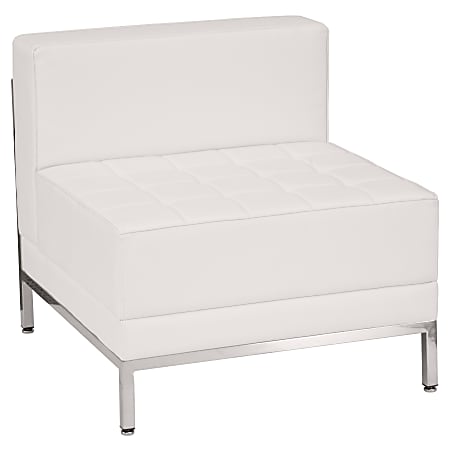Flash Furniture HERCULES Imagination Series Contemporary LeatherSoft Middle Chair, Melrose White