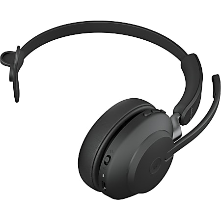 Jabra Evolve2 65 Headset - Microsoft Teams Certification - Mono - Wireless - Bluetooth - 98.4 ft - On-ear, Over-the-head - Monaural - Circumaural - Noise Canceling - Black