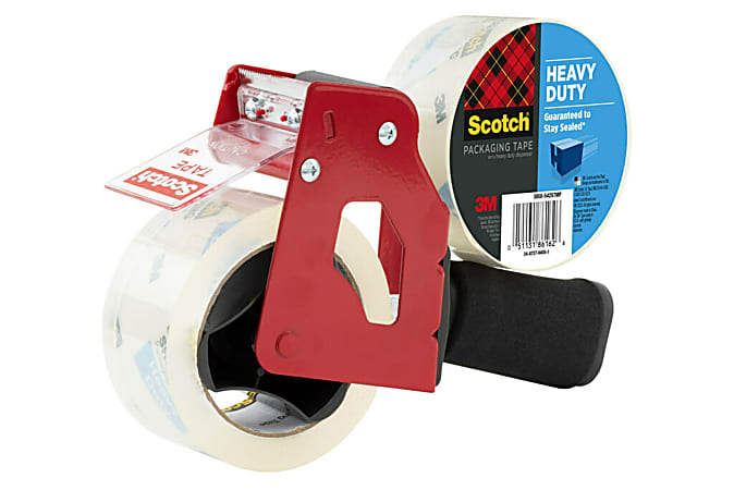 Scotch Heavy Duty Shipping Packing Tape With Dispenser 1 78 x 54.6 Yd.  Clear Pack Of 2 Rolls - Office Depot