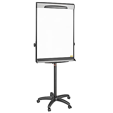 MasterVision® Magnetic Gold Ultra Dry-Erase Whiteboard Mobile Presentation Easel, 76", Steel Frame With Black Finish