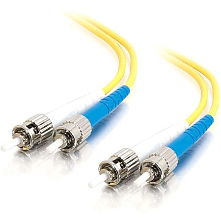 C2G 20m ST-ST 9/125 OS1 Duplex Single-Mode PVC Fiber Optic Cable (USA-Made) - Yellow - Patch cable - ST single-mode (M) to ST single-mode (M) - 20 m - fiber optic - duplex - 9 / 125 micron - OS1 - yellow
