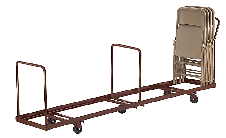 National Public Seating Folding Chair Dolly, DY-50, 38-1/2”H x 19-1/4”W x 109-1/2”D, Brown