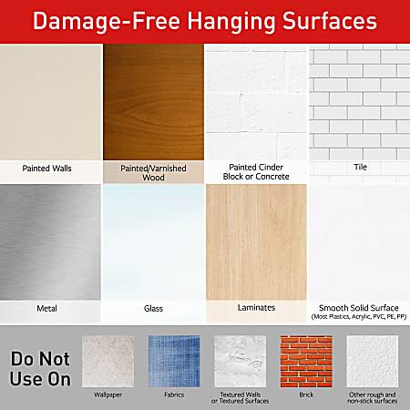 Command Large Hanging Strips 4 Pairs 8 Command Strips Damage Free Black -  Office Depot