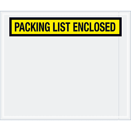 Tape Logic® Preprinted Packing List Envelopes, Packing List Enclosed, 10" x 12", Yellow, Case Of 500