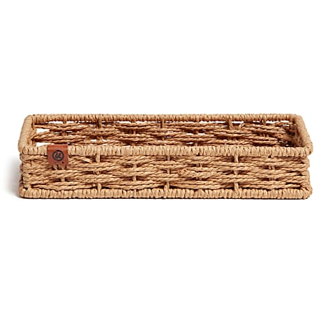 U Brands Woven Catch-All Tray - 1 Compartment(s) - Sturdy - Brown - 1 Each