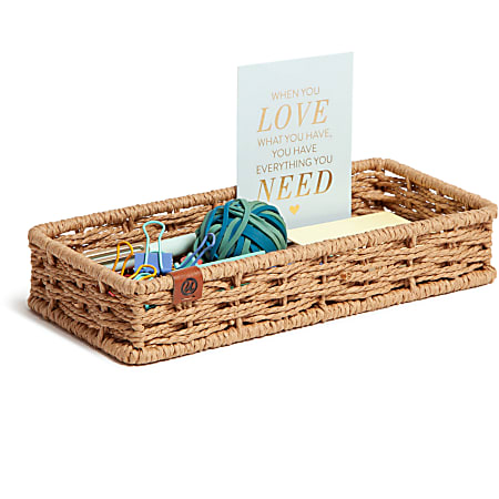U Brands Woven Catch-All Tray - 1 Compartment(s) - Sturdy - Brown - 1 Each