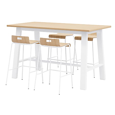 KFI Studios Midtown Bar-Height Table Set, Natural/White