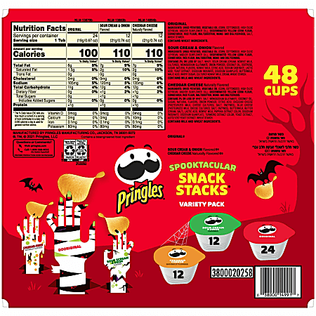 Pringles Crisps Grab N Go Variety Pack Case Of 48 Containers