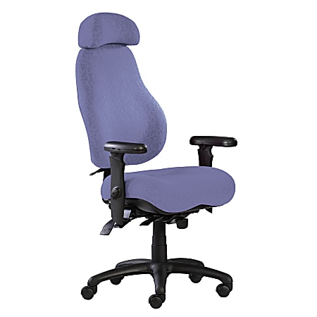 Neutral Posture® 8600 High-Back Fabric Chairs With Headrest And Fring™ Footrest, 48"H x 26"W x 26"D, Sky Blue/Black
