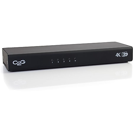 C2G 4-Port HDMI Splitter - 4K 30Hz (TAA Compliant) - 4096 x 2160 - 4K - 1080p1 x 4 - Computer, Blu-ray Disc Player, DVD Player, Display - 4 x HDMI Out - TAA Compliant