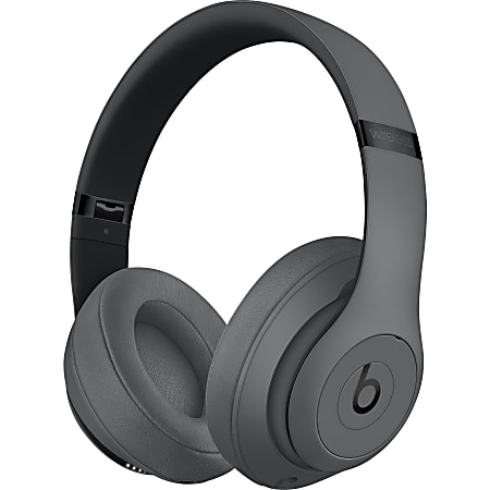 Apple Beats Studio3 Wireless Over-Ear Headphones - Grey - Stereo - Mini-phone - Wired/Wireless - Bluetooth - Over-the-head - Binaural - Circumaural - Noise Canceling - Gray
