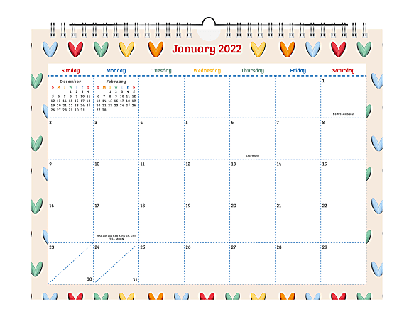 Office Depot® Brand Monthly Wall Calendar, 11" x 8", Knitted Goodness, January To December 2022, RY21KTGDNS005