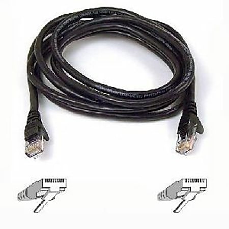 Belkin 100ft Cat6 Snagless Molded Patch Cable RJ45 - patch cable - ethernet - black - RJ-45 Male - RJ-45 Male - 100ft - Black