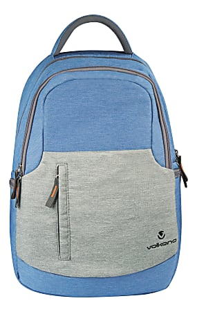 Volkano Breeze Backpack With 15.6" Laptop Compartment, Blue/Gray