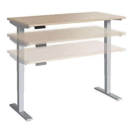 Move 40 Series by Bush Business Furniture 60"W Electric Height-Adjustable Standing Desk, Natural Elm/Cool Gray Metallic