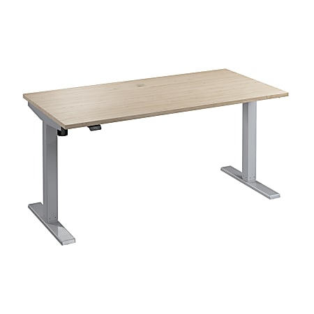 Move 40 Series by Bush Business Furniture 60"W Electric Height-Adjustable Standing Desk, Natural Elm/Cool Gray Metallic