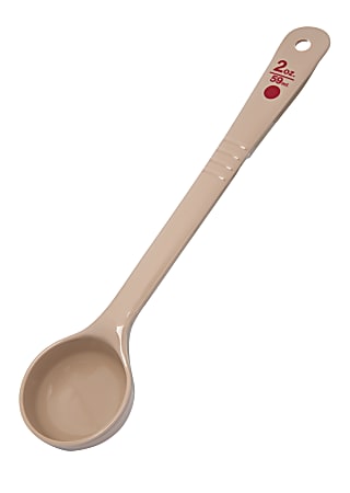 Carlisle Measure Miser Solid Long-Handle Measuring Spoons, 2 Oz, Beige, Pack Of 12