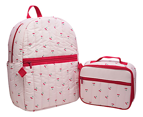 Office Depot&reg; Brand School Backpack and Lunch Box Set, Cherries