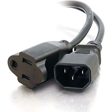 C2G 6ft 18 AWG Monitor Power Adapter Cord (IEC320C14 to NEMA 5-15R) - Power cable - NEMA 5-15 (F) to IEC 60320 C14 - 6 ft - black