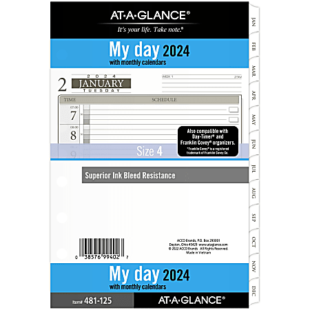 AT-A-GLANCE® Daily Loose-Leaf Planner Refill Pages, 5-1/2" x