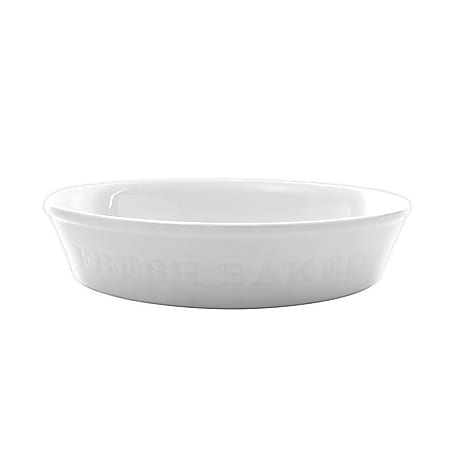 Our Table Round Porcelain Fresh Baked Pie Plate, 9-1/2”, White