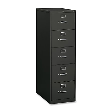 HON® 26-1/2"D Vertical 5-Drawer File Cabinet With Lock, Legal, Charcoal