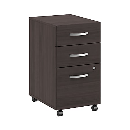 Bush Business Furniture Arrive 16"W 3 Drawer Mobile File Cabinet - Assembled, Storm Gray, Standard Delivery