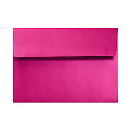 LUX Invitation Envelopes, A7, Gummed Seal, Hottie Pink, Pack Of 50