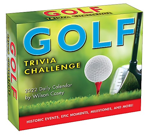 Sellers Publishing Daily Desk Boxed Calendar, 5-1/4" x 5-15/16", Golf Trivia, January to December 2022, CB1353