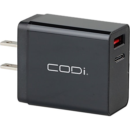 Codi Wall Charger w/ USB-C and USB-A Outputs QC 3.0 + PD 18W