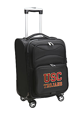 Denco Sports Luggage Expandable Upright Rolling Carry-On Case, 21" x 13 1/4" x 12", Black, USC Trojans
