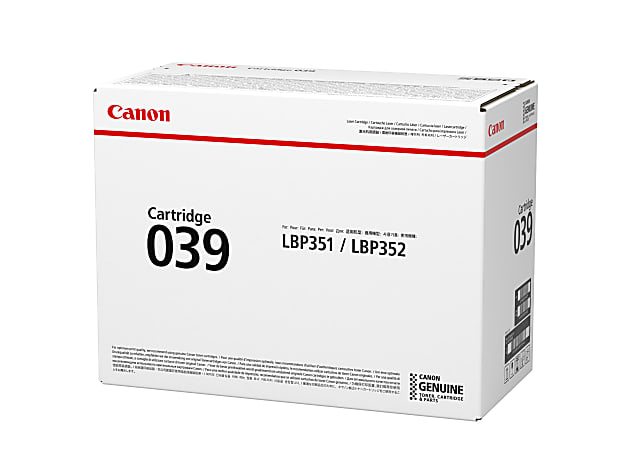 Canon® 039 Black Toner Cartridge, 0287C001