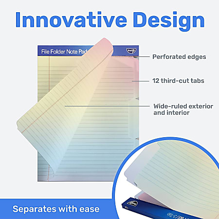 IdeaStream Find It File Folder Notepad Letter Size Rainbow Pack Of 12 ...
