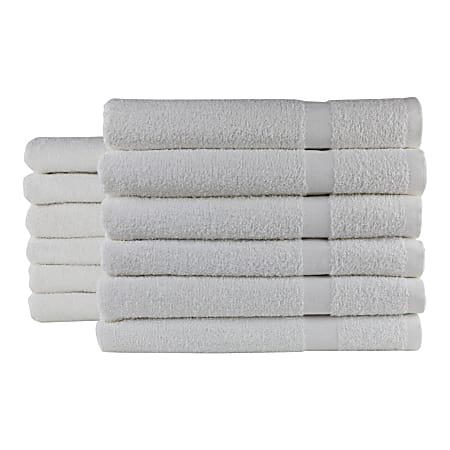 1888 Mills Durability Bath Towels, 25" x 50", White, Pack Of 60 Towels