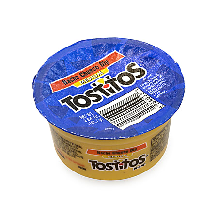 Tostitos Nacho Cheese Dip To-Go Cups, 3.6 Oz, Tub Of 30 Cups