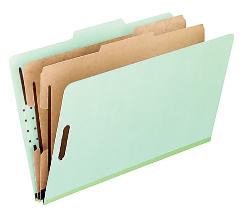 Pendaflex® Pressboard Classification Folder, 2" Expansion, Letter Size, Light Green