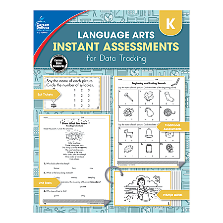 Carson-Dellosa Instant Assessments For Data Tracking Language Arts Resource Book, Grade K