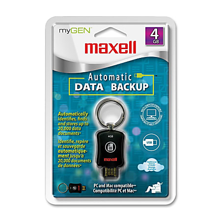 Maxell 4GB myGEN Data Backup USB 2.0 Flash Drive - 4 GB - USB 2.0
