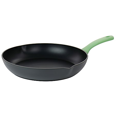 Oster Rigby Aluminum Nonstick Frying Pan With Pouring Spouts, 9-1/2”, Green