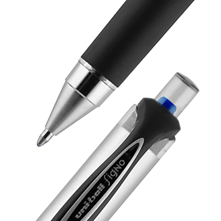 uni ball RT Gel Pens 207 Impact Bold Point 1.0 mm Gray Barrel Blue Ink Pack  Of 12 - Office Depot