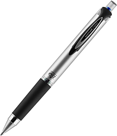 uni-ball® RT Retractable Gel Pen, Gel Impact®, Bold Point, 1.0 mm, Gray Barrel, Blue Ink