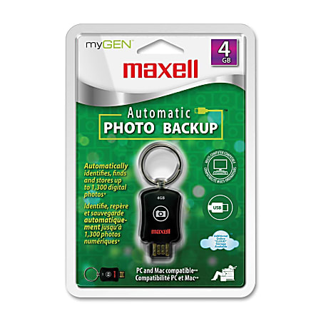 Maxell 4GB myGEN Photo Backup USB 2.0 Flash Drive - 4 GB - USB 2.0
