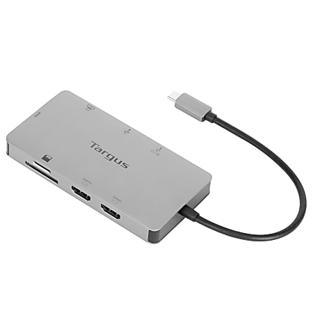 Targus&reg; Dual HDMI&trade; 4K Docking Station, 5-14&rdquo;H x 8-3/4&rdquo;W x 1-13/16&rdquo;D, Blue, DOCK423TT