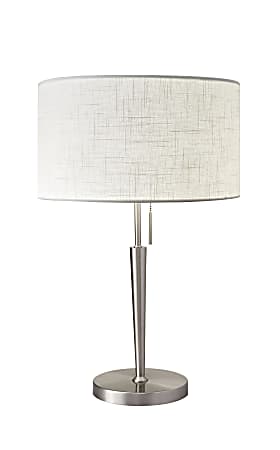 Adesso® Hayworth Table Lamp, 22"H, White Shade/Steel Base