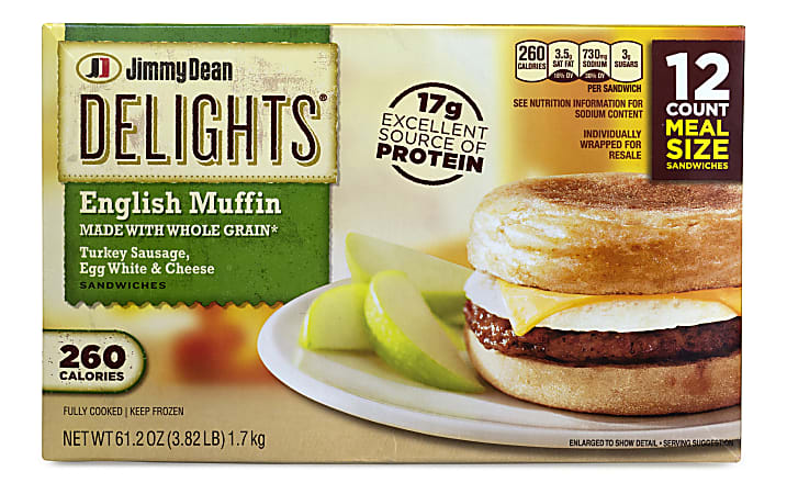 Jimmy Dean Delights Turkey Sausage Egg White Cheese English Muffins 61. ...